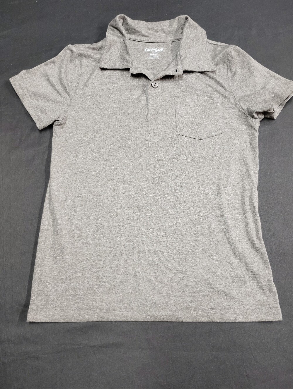 Cat & Jack Gray Short Sleeve Polo with Chest Pocket